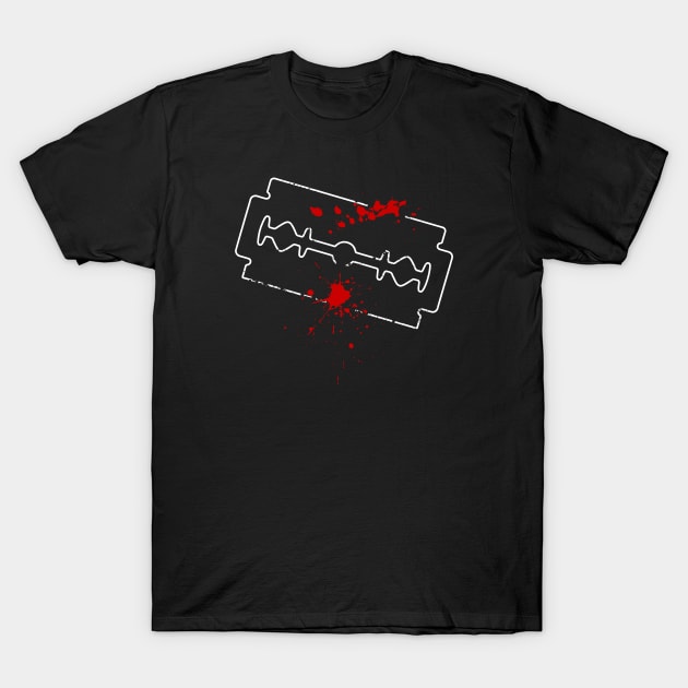Blood Razor Blade-Terror-Horror T-Shirt by StabbedHeart